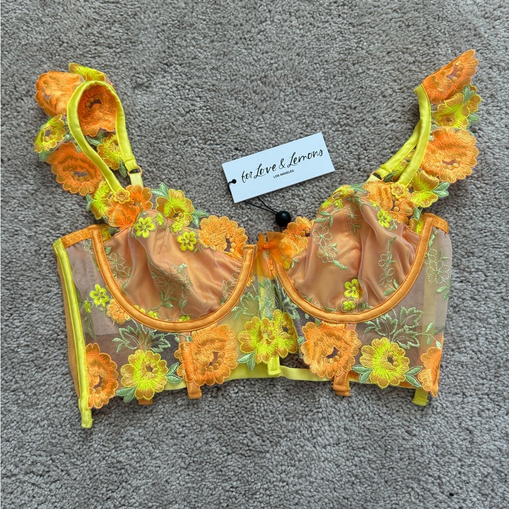 For Love and Lemons - embroidered bra/bustier